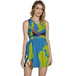 Spaceship Design Sleeveless High Waist Mini Dress