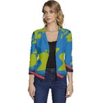 Spaceship Design Women s Casual 3/4 Sleeve Spring Jacket