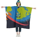 Spaceship Design Women s Hooded Rain Ponchos