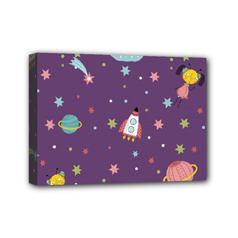 Space Travels Seamless Pattern Vector Cartoon Mini Canvas 7  x 5  (Stretched) from ArtsNow.com