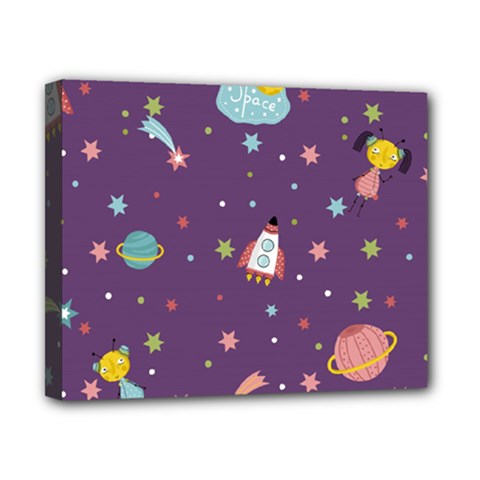Space Travels Seamless Pattern Vector Cartoon Canvas 10  x 8  (Stretched) from ArtsNow.com