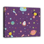 Space Travels Seamless Pattern Vector Cartoon Canvas 14  x 11  (Stretched)