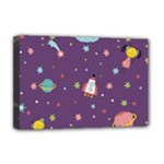 Space Travels Seamless Pattern Vector Cartoon Deluxe Canvas 18  x 12  (Stretched)