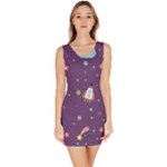 Space Travels Seamless Pattern Vector Cartoon Bodycon Dress