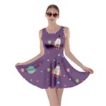 Space Travels Seamless Pattern Vector Cartoon Skater Dress
