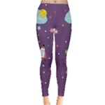 Space Travels Seamless Pattern Vector Cartoon Everyday Leggings 