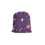 Space Travels Seamless Pattern Vector Cartoon Drawstring Pouch (Small)