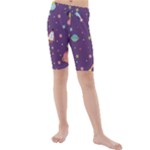 Space Travels Seamless Pattern Vector Cartoon Kids  Mid Length Swim Shorts
