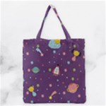 Space Travels Seamless Pattern Vector Cartoon Grocery Tote Bag