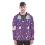 Space Travels Seamless Pattern Vector Cartoon Men s Hooded Windbreaker