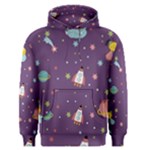 Space Travels Seamless Pattern Vector Cartoon Men s Core Hoodie