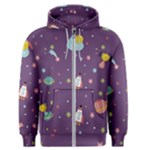 Space Travels Seamless Pattern Vector Cartoon Men s Zipper Hoodie