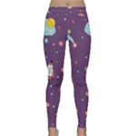 Space Travels Seamless Pattern Vector Cartoon Classic Yoga Leggings