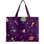 Space Travels Seamless Pattern Vector Cartoon Zipper Mini Tote Bag