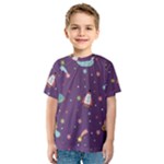 Space Travels Seamless Pattern Vector Cartoon Kids  Sport Mesh T-Shirt