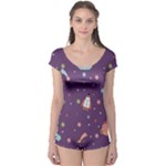 Space Travels Seamless Pattern Vector Cartoon Boyleg Leotard 