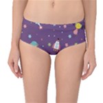 Space Travels Seamless Pattern Vector Cartoon Mid-Waist Bikini Bottoms