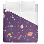 Space Travels Seamless Pattern Vector Cartoon Duvet Cover (Queen Size)