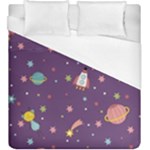 Space Travels Seamless Pattern Vector Cartoon Duvet Cover (King Size)