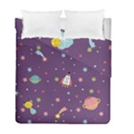 Space Travels Seamless Pattern Vector Cartoon Duvet Cover Double Side (Full/ Double Size)
