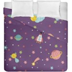 Space Travels Seamless Pattern Vector Cartoon Duvet Cover Double Side (King Size)