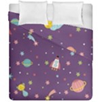 Space Travels Seamless Pattern Vector Cartoon Duvet Cover Double Side (California King Size)