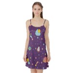 Space Travels Seamless Pattern Vector Cartoon Satin Night Slip