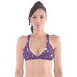 Space Travels Seamless Pattern Vector Cartoon Plunge Bikini Top