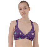Space Travels Seamless Pattern Vector Cartoon Sweetheart Sports Bra