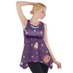 Space Travels Seamless Pattern Vector Cartoon Side Drop Tank Tunic