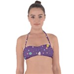 Space Travels Seamless Pattern Vector Cartoon Tie Back Bikini Top