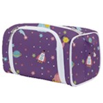 Space Travels Seamless Pattern Vector Cartoon Toiletries Pouch