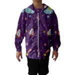Space Travels Seamless Pattern Vector Cartoon Kids  Hooded Windbreaker