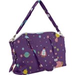 Space Travels Seamless Pattern Vector Cartoon Canvas Crossbody Bag