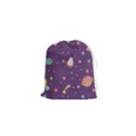 Space Travels Seamless Pattern Vector Cartoon Drawstring Pouch (XS)