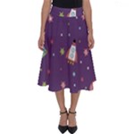Space Travels Seamless Pattern Vector Cartoon Perfect Length Midi Skirt