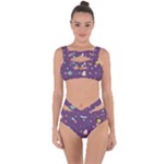 Space Travels Seamless Pattern Vector Cartoon Bandaged Up Bikini Set 