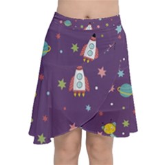 Chiffon Wrap Front Skirt 