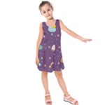 Space Travels Seamless Pattern Vector Cartoon Kids  Sleeveless Dress