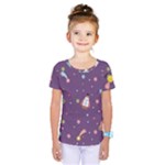 Space Travels Seamless Pattern Vector Cartoon Kids  One Piece T-Shirt