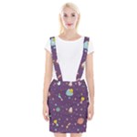 Space Travels Seamless Pattern Vector Cartoon Braces Suspender Skirt