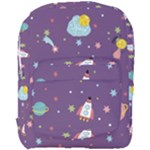 Space Travels Seamless Pattern Vector Cartoon Full Print Backpack
