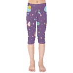Space Travels Seamless Pattern Vector Cartoon Kids  Capri Leggings 