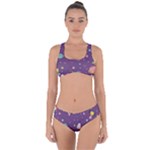 Space Travels Seamless Pattern Vector Cartoon Criss Cross Bikini Set