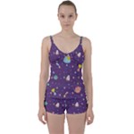 Space Travels Seamless Pattern Vector Cartoon Tie Front Two Piece Tankini