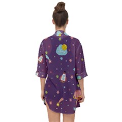 Open Front Chiffon Kimono 