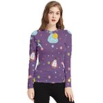 Space Travels Seamless Pattern Vector Cartoon Women s Long Sleeve Rash Guard