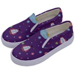 Space Travels Seamless Pattern Vector Cartoon Kids  Canvas Slip Ons