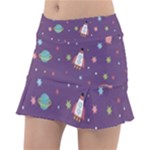 Space Travels Seamless Pattern Vector Cartoon Classic Tennis Skirt