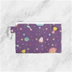 Space Travels Seamless Pattern Vector Cartoon Canvas Cosmetic Bag (Small)